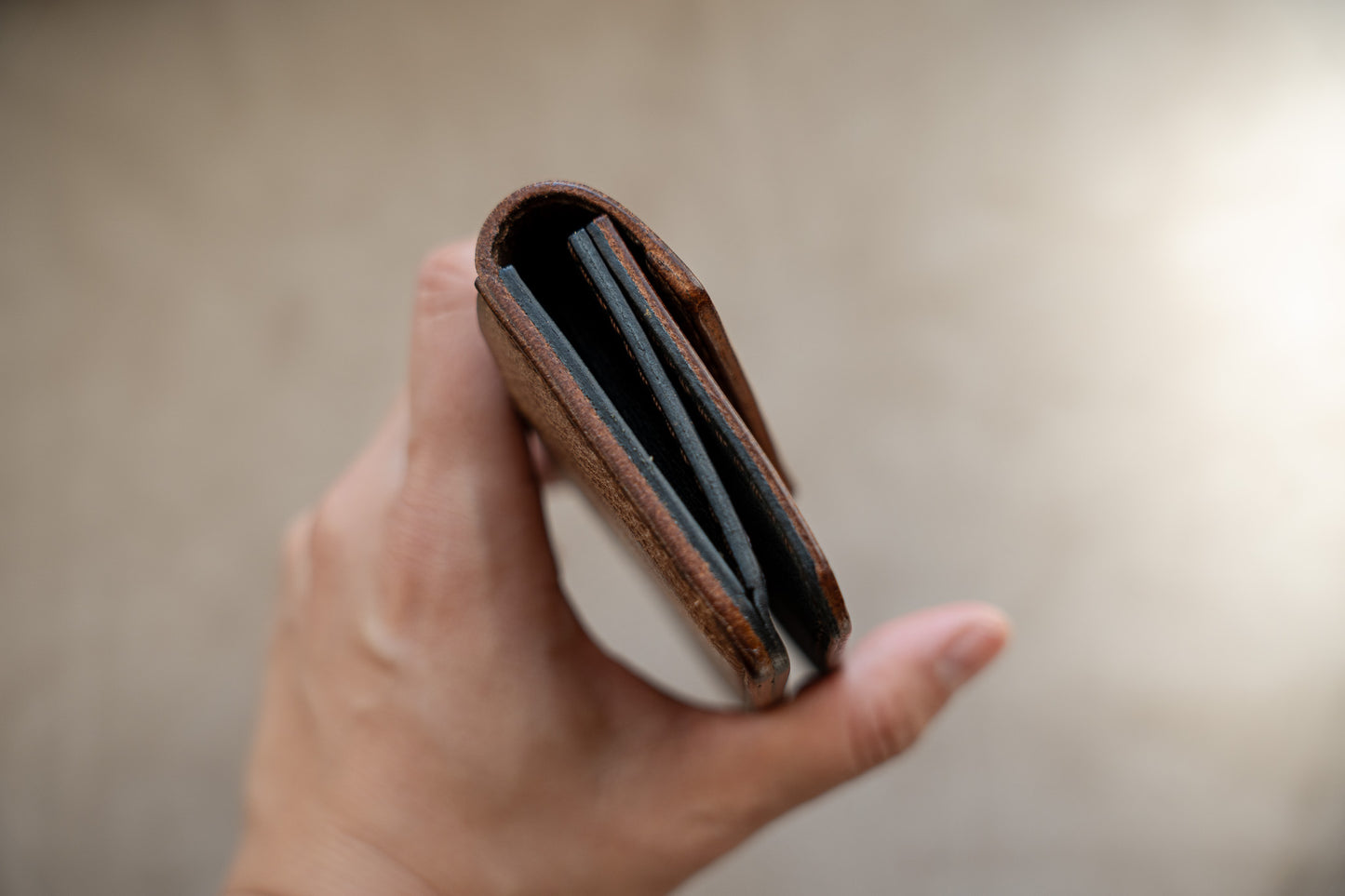 【一点物】ピッコロウォレット ブラウンxブラック