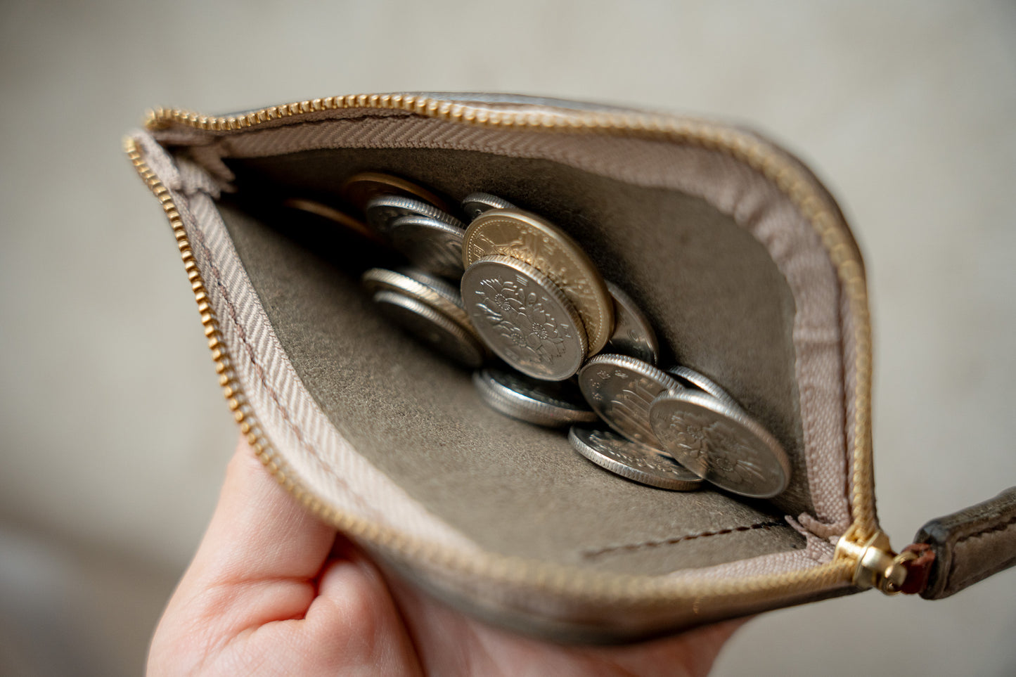 【一点物】シンプルスマート財布 トッポグレー