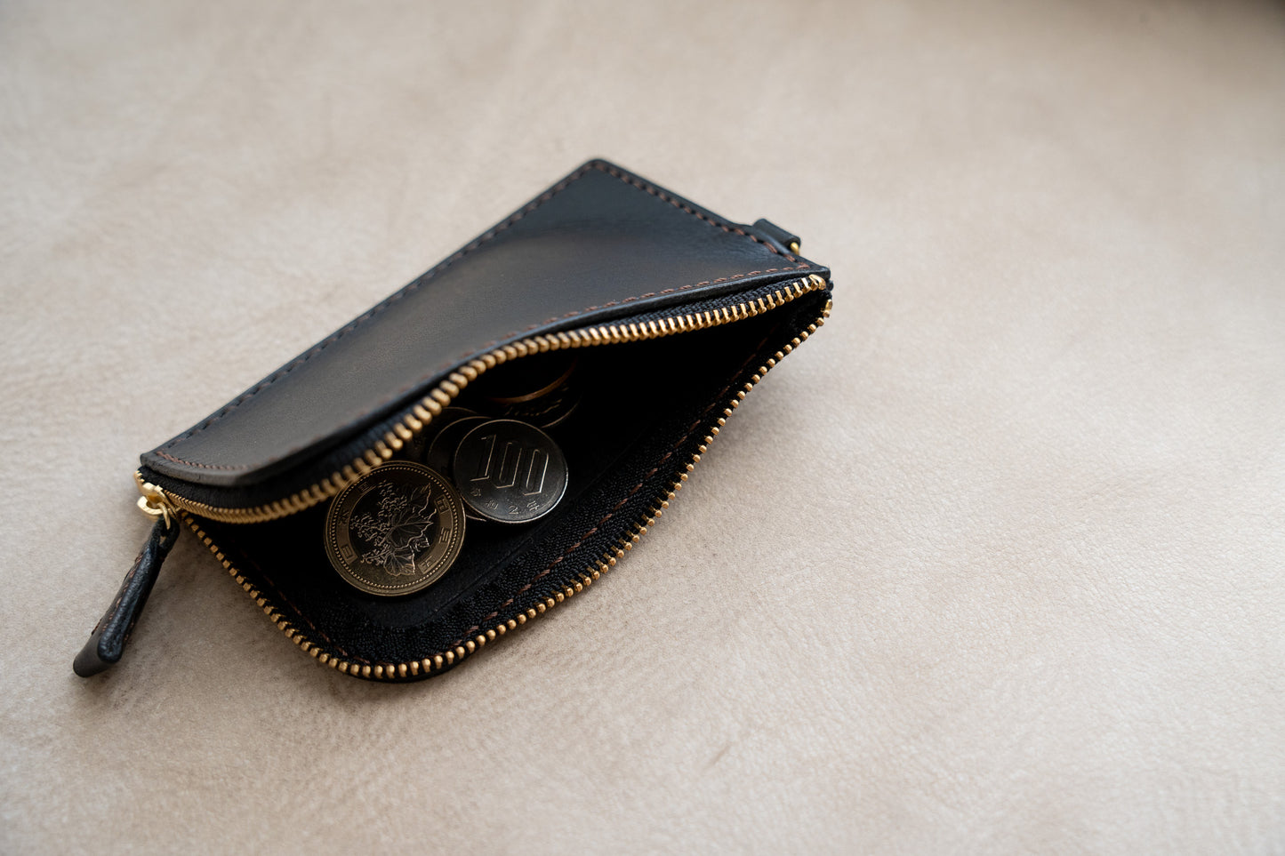 【一点物】シンプルスマート財布 ネロブラック