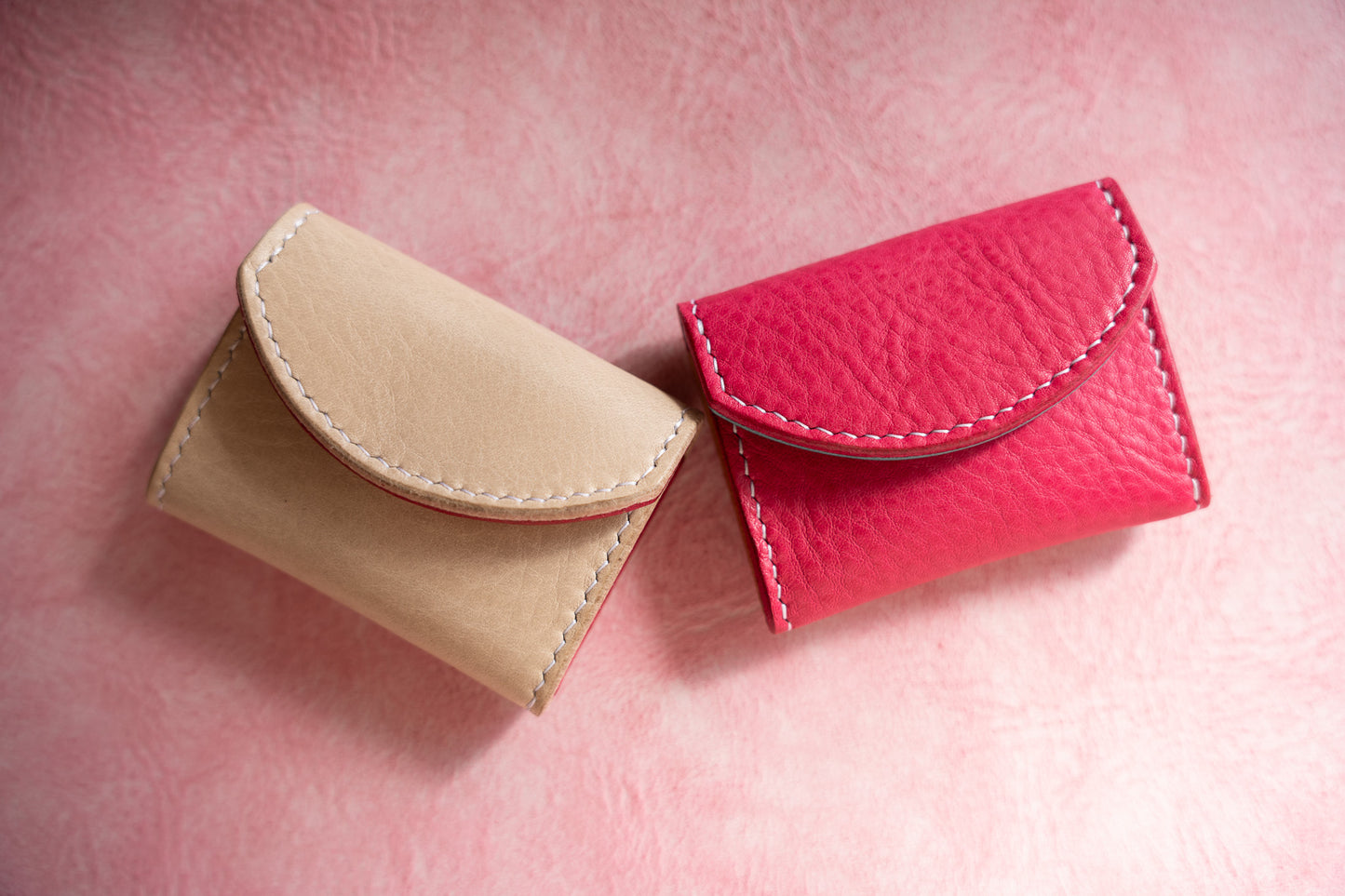 【一点物】ミニケースNICO ベージュxフクシア