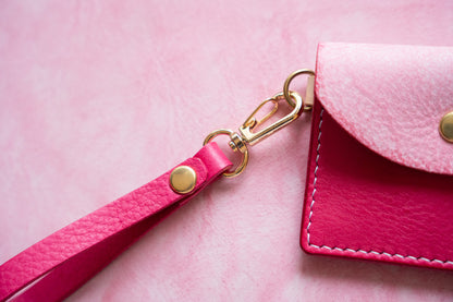 【一点物】ストラップ付きナディア  ピンクxフクシア