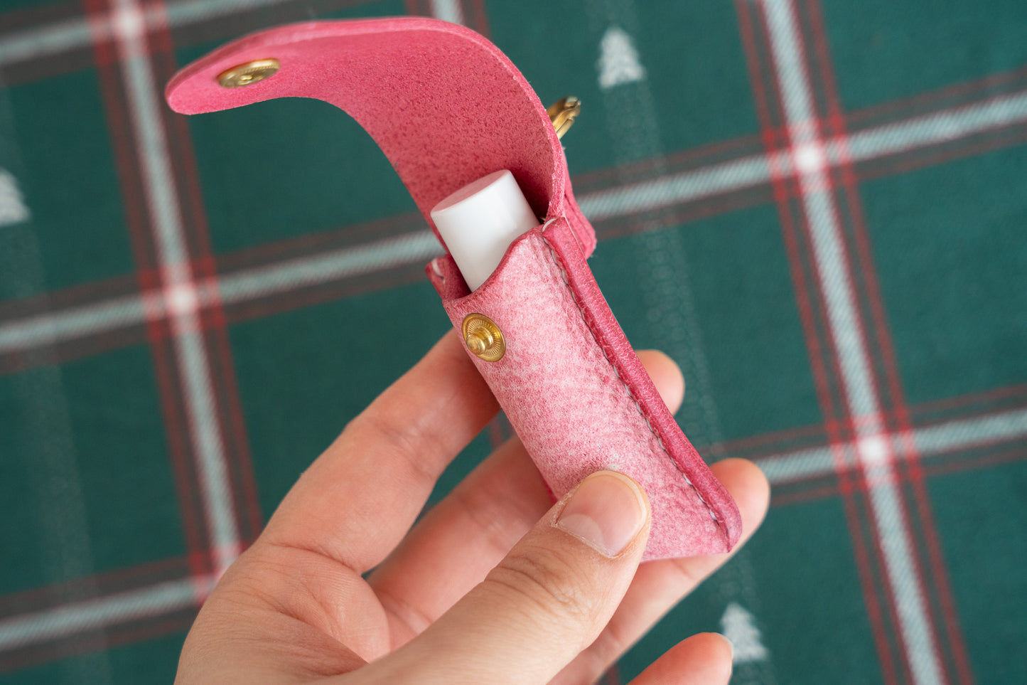 【一点物】リップクリームケース ピンク