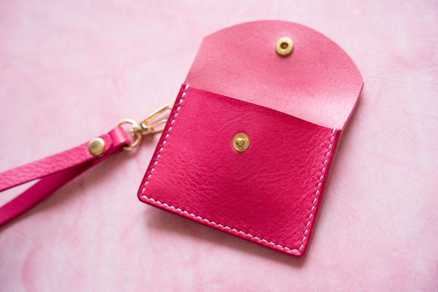 【一点物】ストラップ付きナディア  ピンクxフクシア