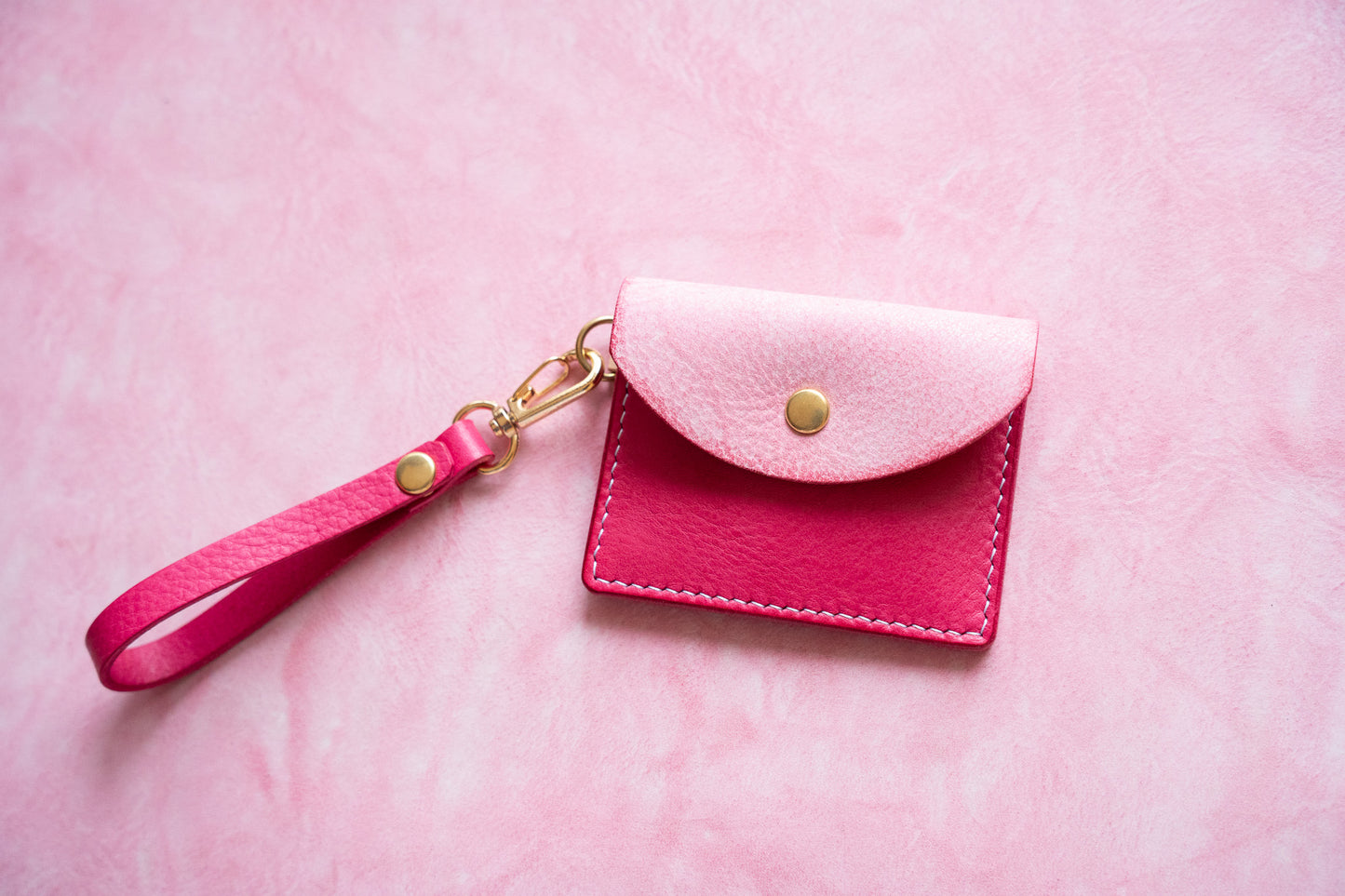 【一点物】ストラップ付きナディア  ピンクxフクシア