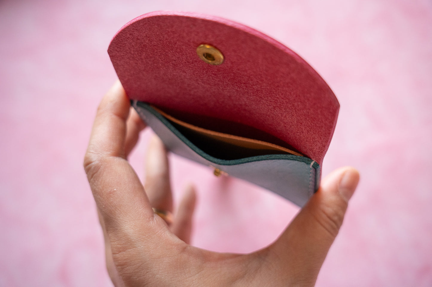 【一点物】ストラップ付きナディア  ピンクxアイスブルー