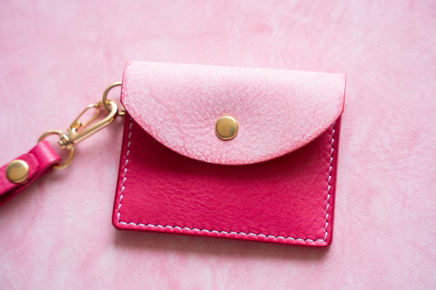 【一点物】ストラップ付きナディア  ピンクxフクシア