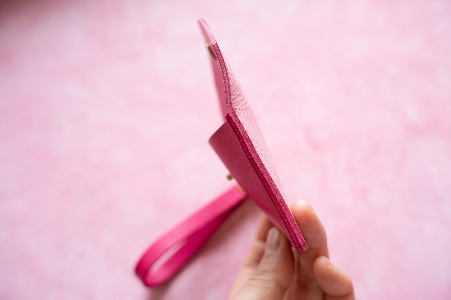 【一点物】ストラップ付きナディア  ピンクxフクシア