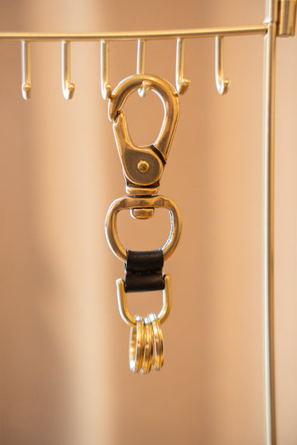 【一点物】真鍮カラビナキーホルダー ブラック