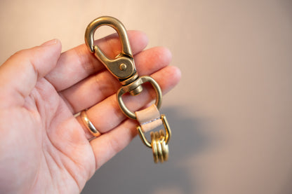 【一点物】真鍮カラビナキーホルダー ナチュラル