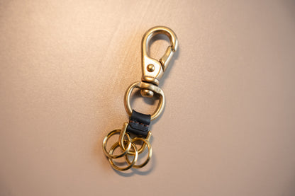 【一点物】真鍮カラビナキーホルダー ブラック