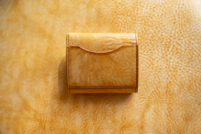 【一点物】ミニ財布 イエローxセサンタ 背面ポケット付き