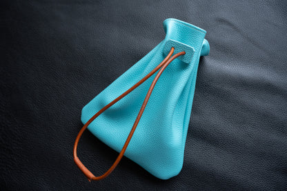 【一点物】巾着バッグ 水色