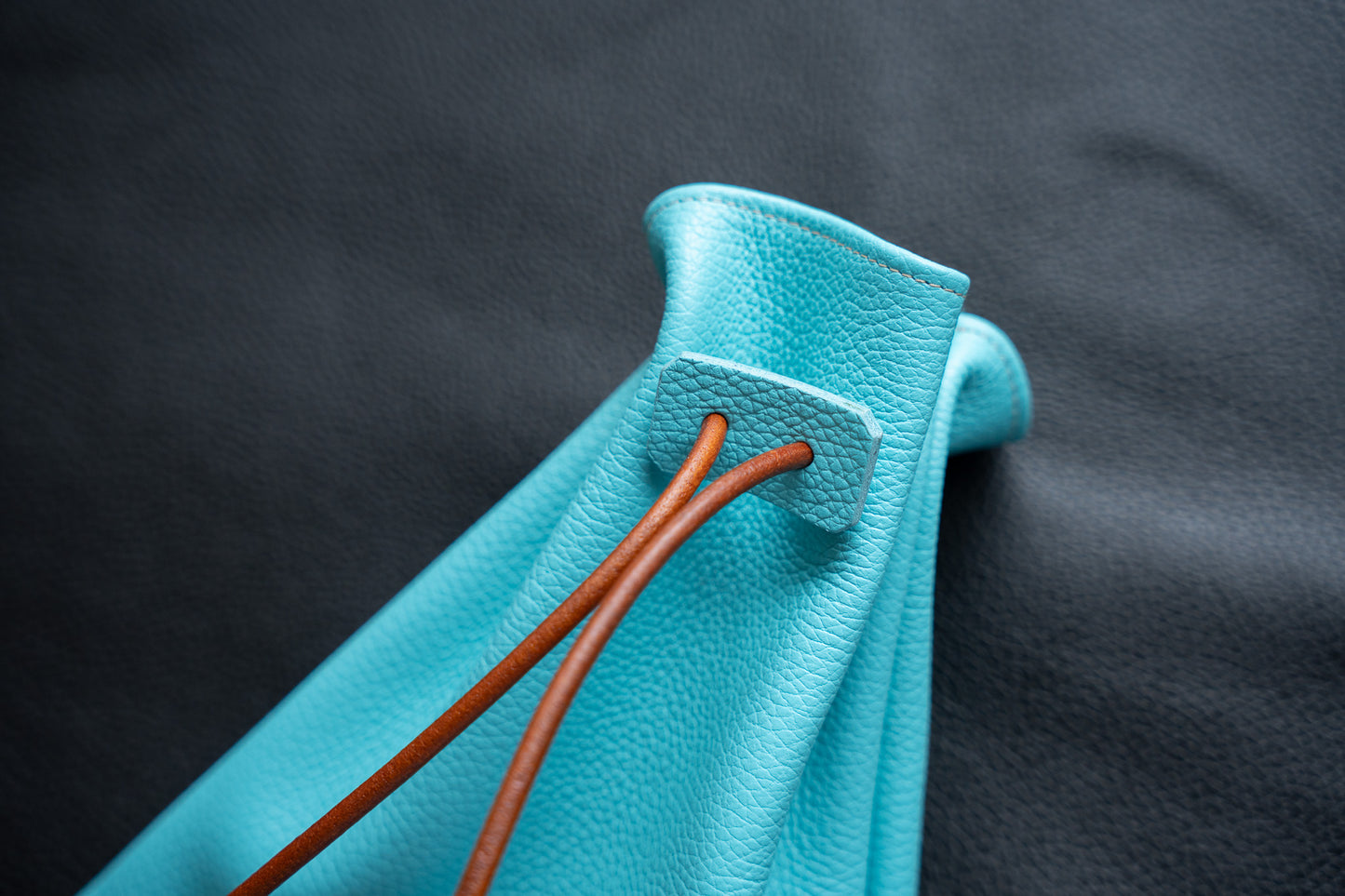 【一点物】巾着バッグ 水色