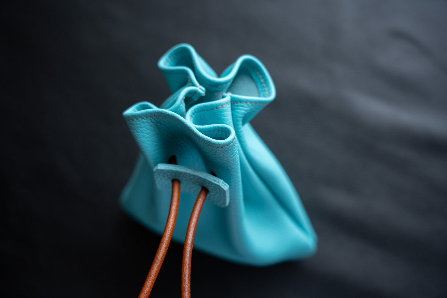 【一点物】巾着バッグ 水色