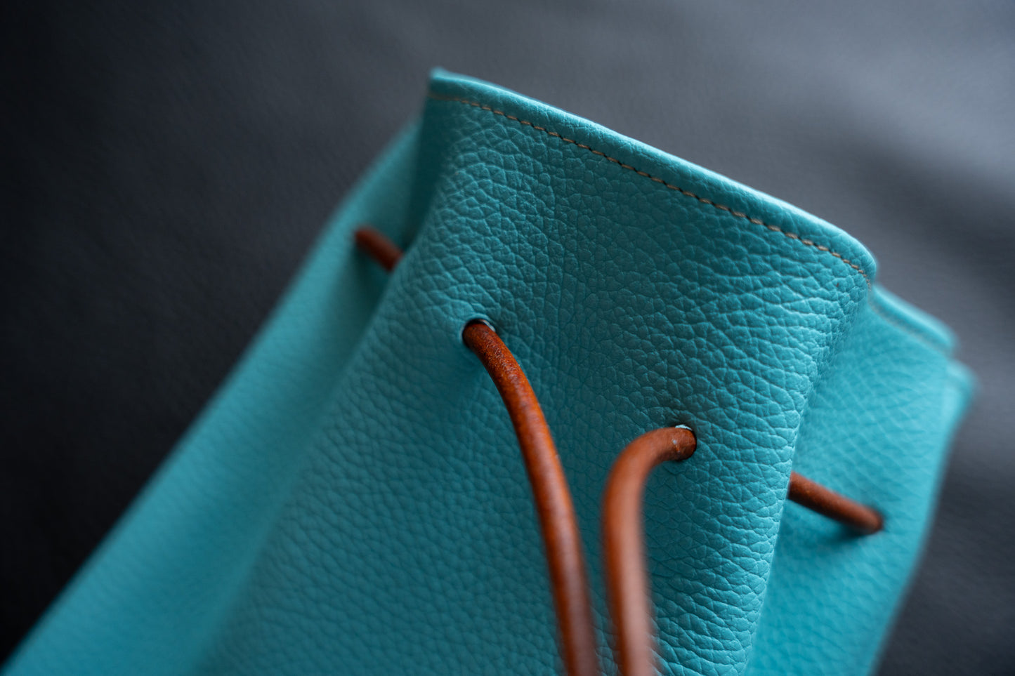 【一点物】巾着バッグ 水色