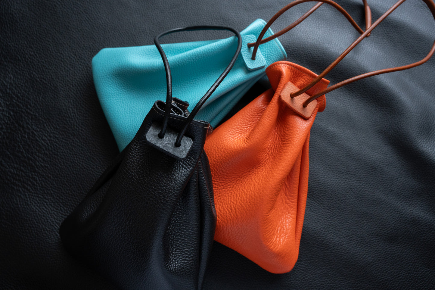 【一点物】巾着バッグ 水色