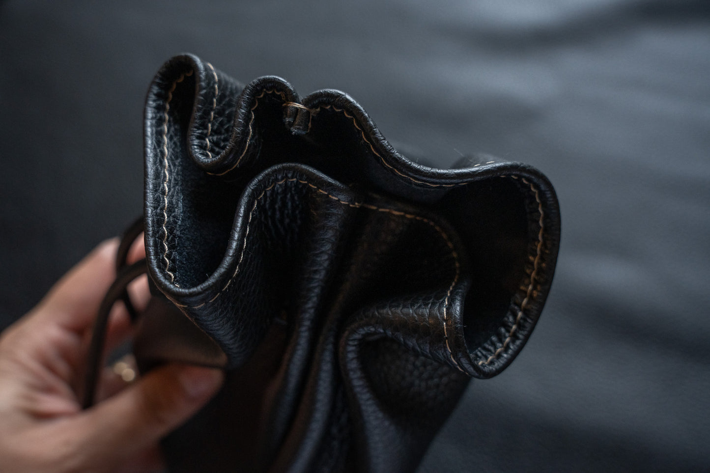 【一点物】巾着バッグ ブラック