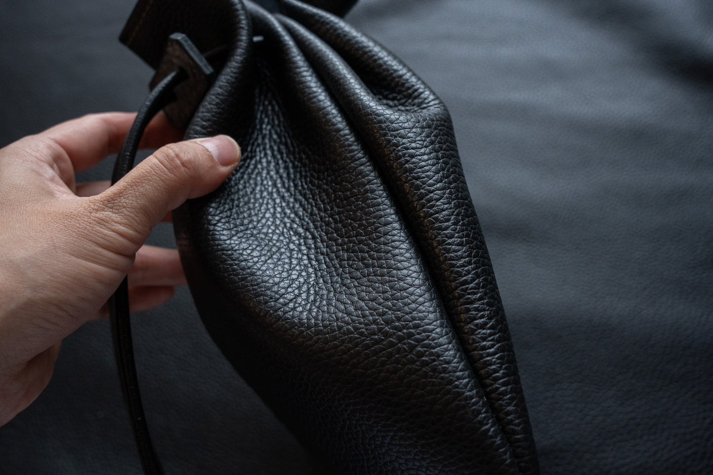 【一点物】巾着バッグ ブラック