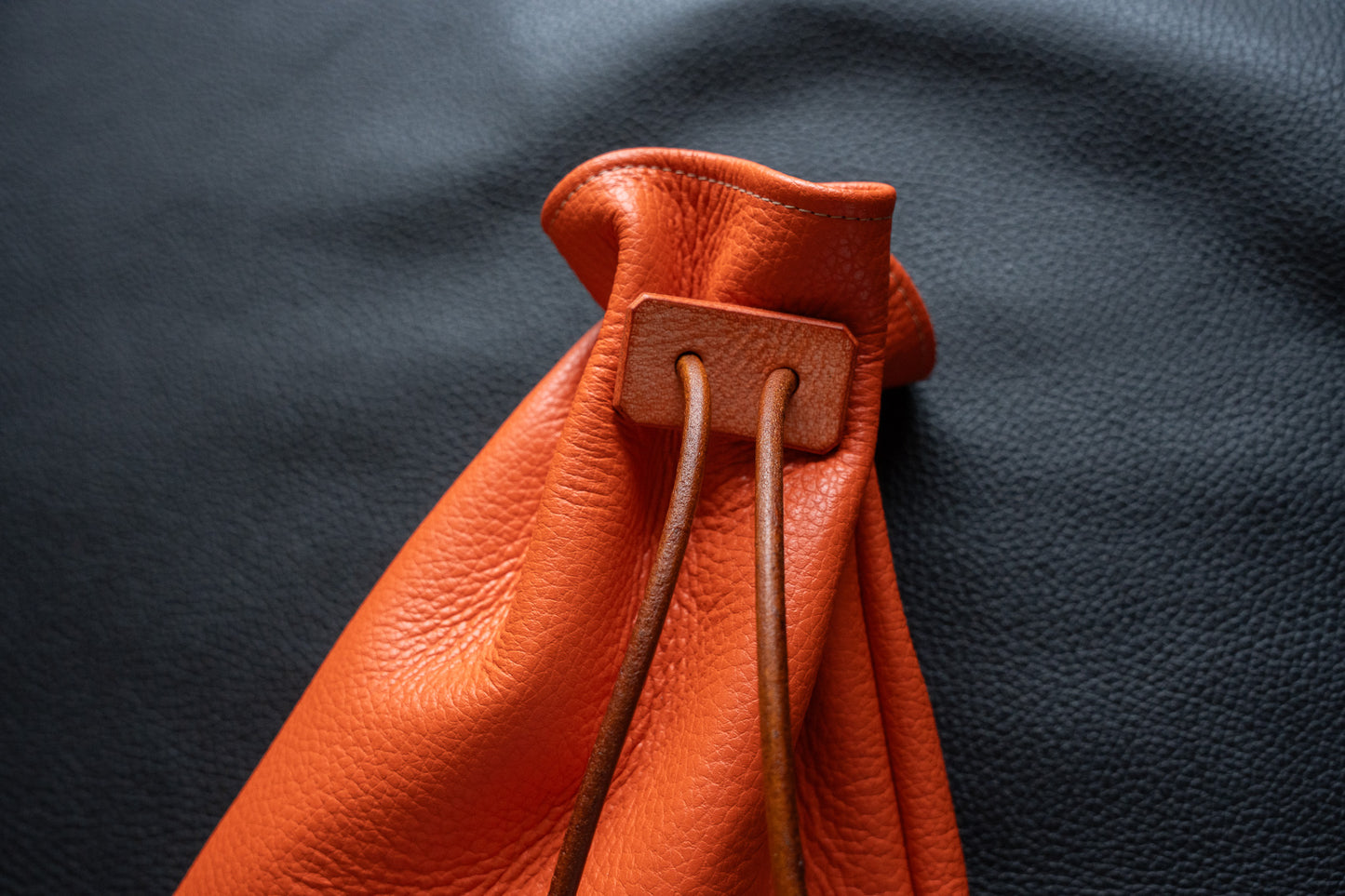 【一点物】巾着バッグ オレンジ