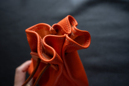 【一点物】巾着バッグ オレンジ