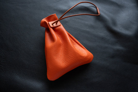 【一点物】巾着バッグ オレンジ