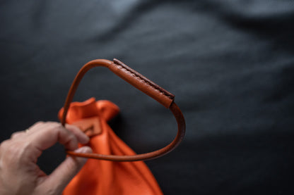 【一点物】巾着バッグ オレンジ