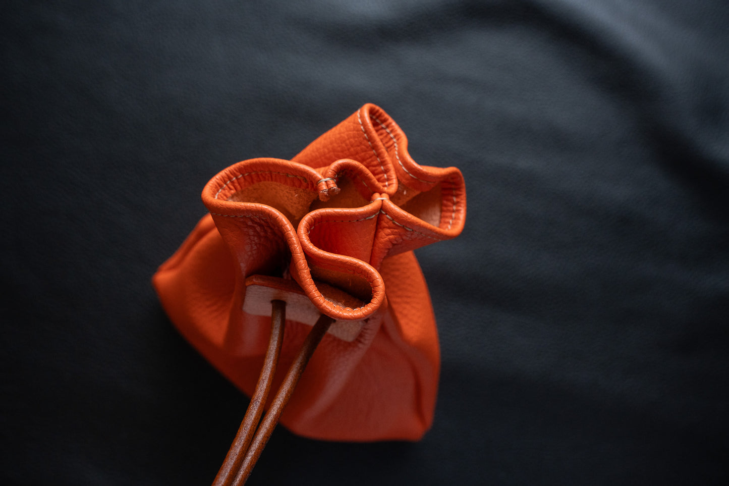 【一点物】巾着バッグ オレンジ