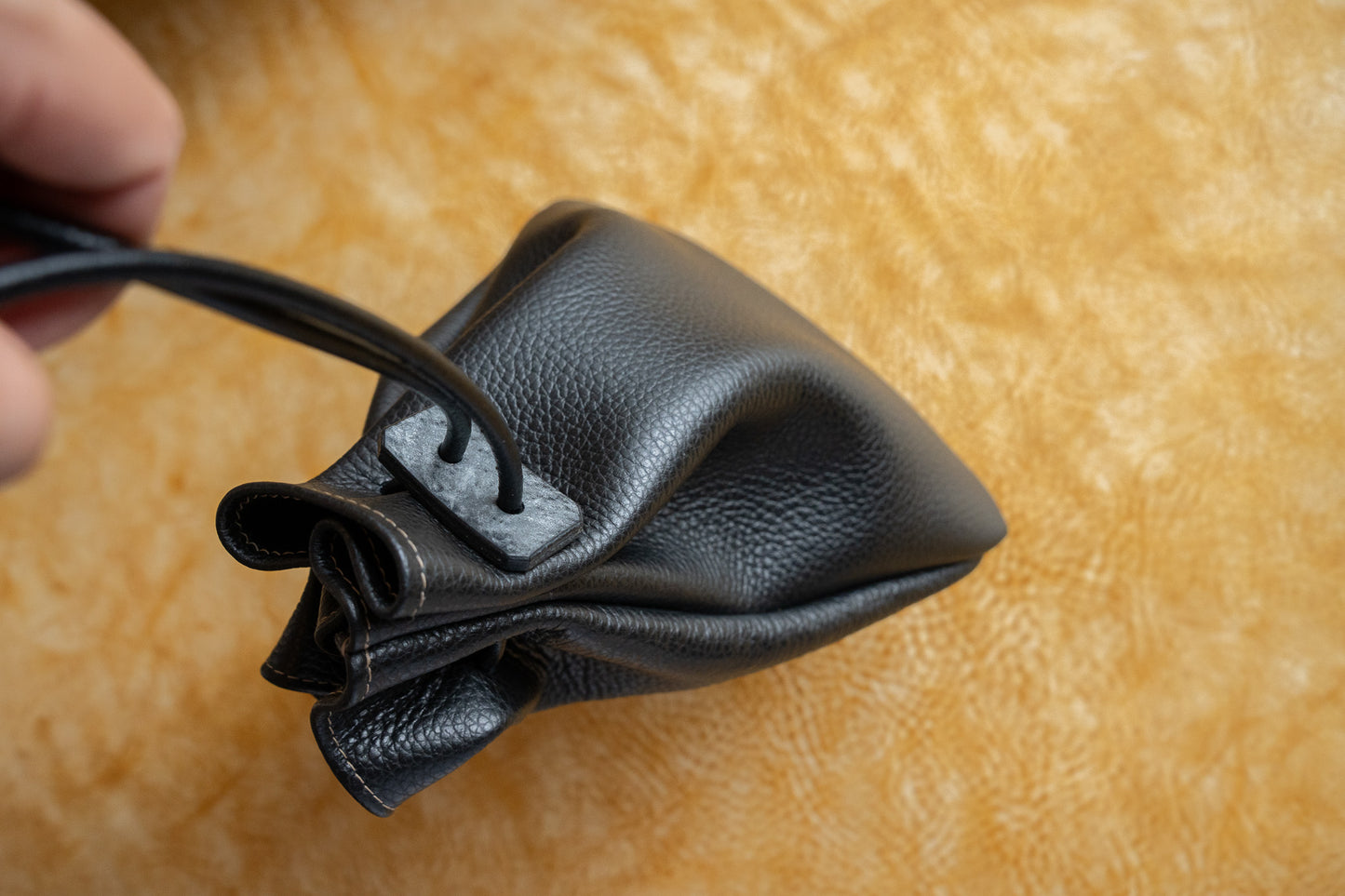 【一点物】巾着バッグ ブラック