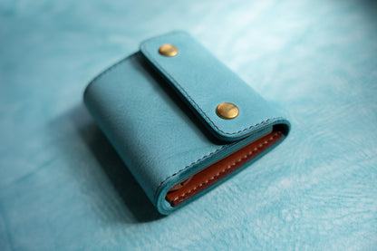 【一点物】ミニ財布 アイスブルーxセサンタ