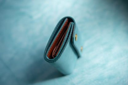 【一点物】ミニ財布 アイスブルーxセサンタ