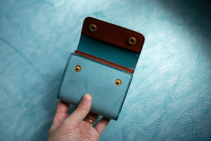 【一点物】ミニ財布 アイスブルーxセサンタ