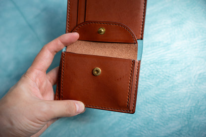 【一点物】ミニ財布 アイスブルーxセサンタ