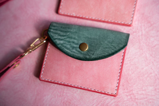 【一点物】ストラップ付きナディア  ビリジアンxピンク