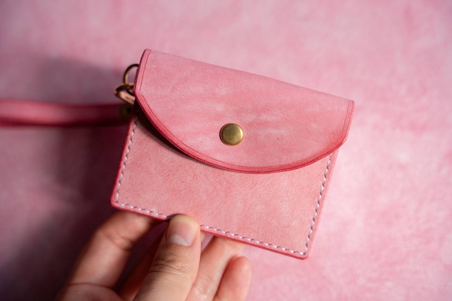 【一点物】ストラップ付きナディア  ピンク