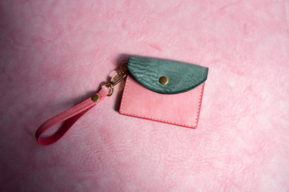 【一点物】ストラップ付きナディア  ビリジアンxピンク