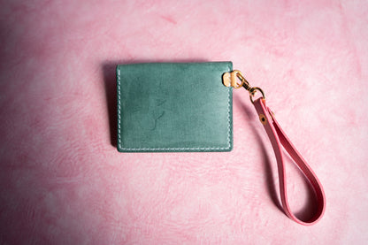 【一点物】ストラップ付きナディア  ビリジアンxピンク