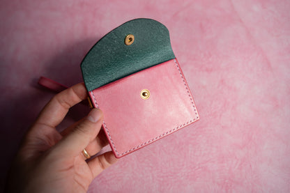 【一点物】ストラップ付きナディア  ビリジアンxピンク