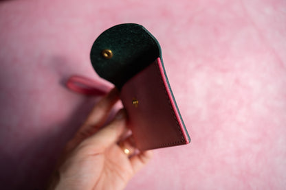 【一点物】ストラップ付きナディア  ビリジアンxピンク