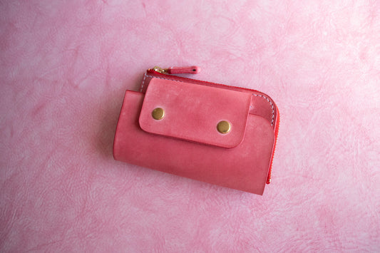 【一点物】ウォレットキーケース ピンク