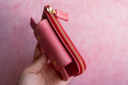 【一点物】ウォレットキーケース ピンク