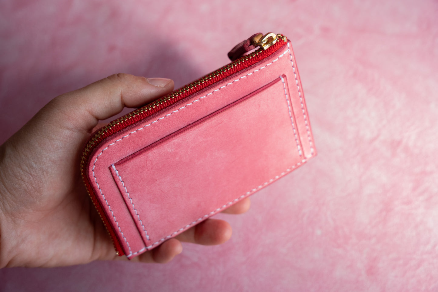 【一点物】ウォレットキーケース ピンク
