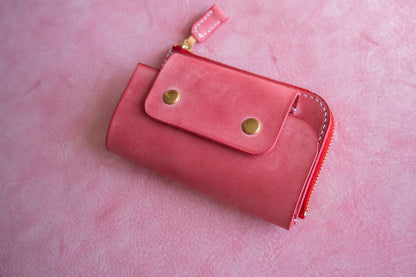 【一点物】ウォレットキーケース ピンク