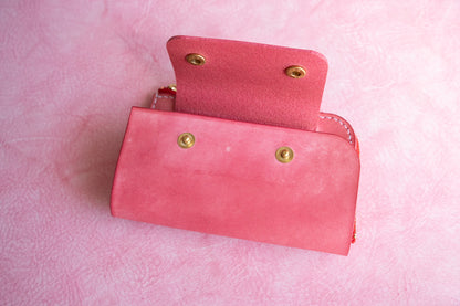 【一点物】ウォレットキーケース ピンク