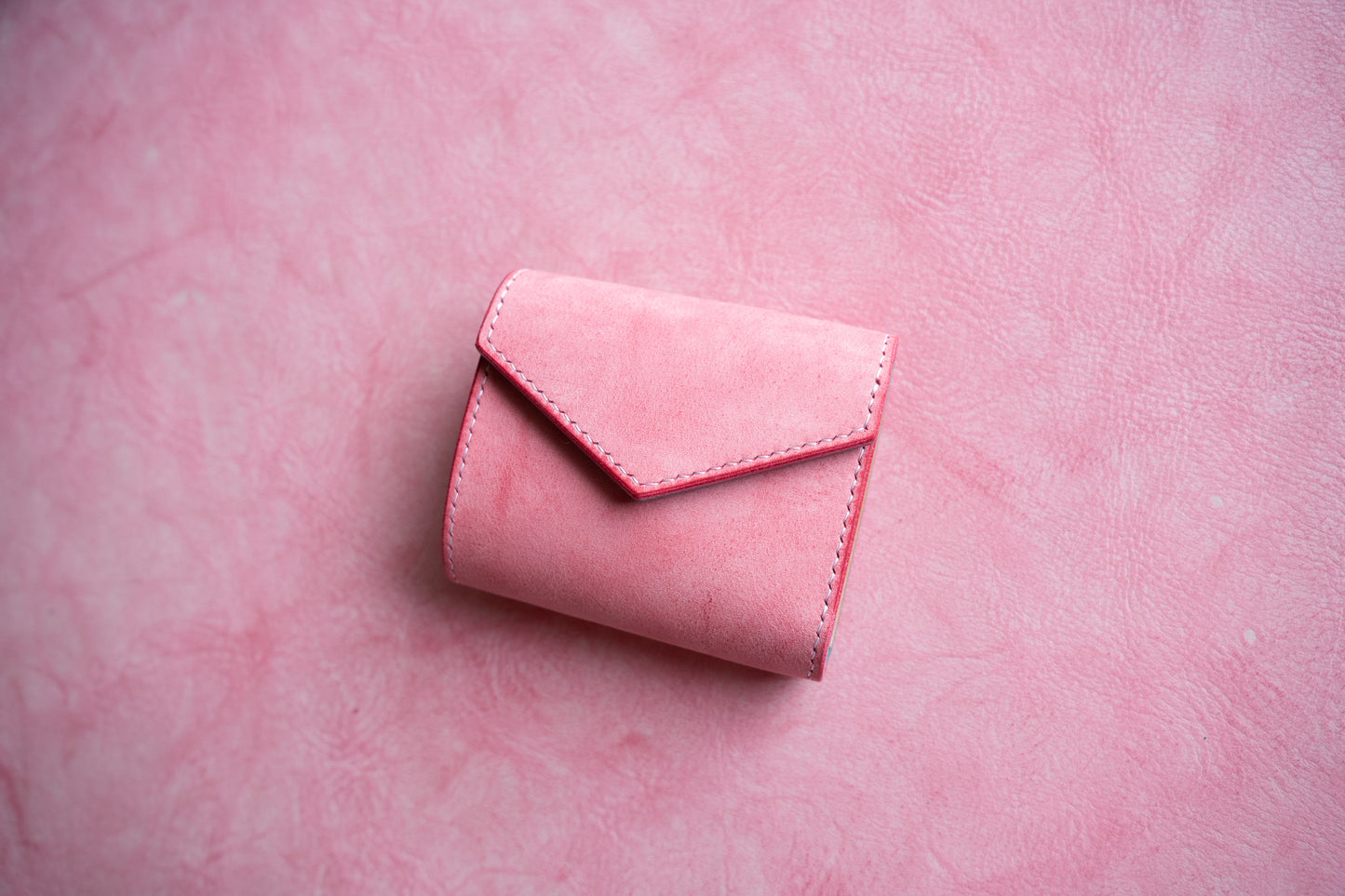 【一点物】ミニ財布 ピンクxアイスブルー