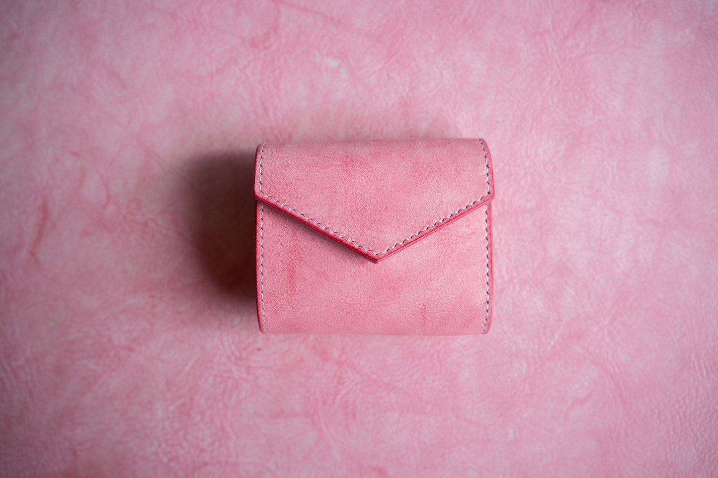 【一点物】ミニ財布 ピンクxアイスブルー