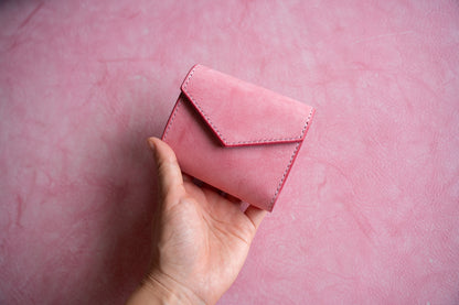 【一点物】ミニ財布 ピンクxアイスブルー