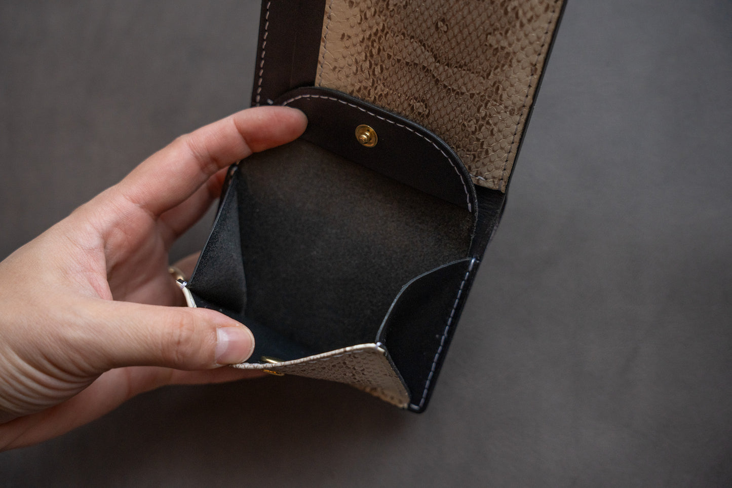 【一点物】ミニ財布 エキゾチックレザー