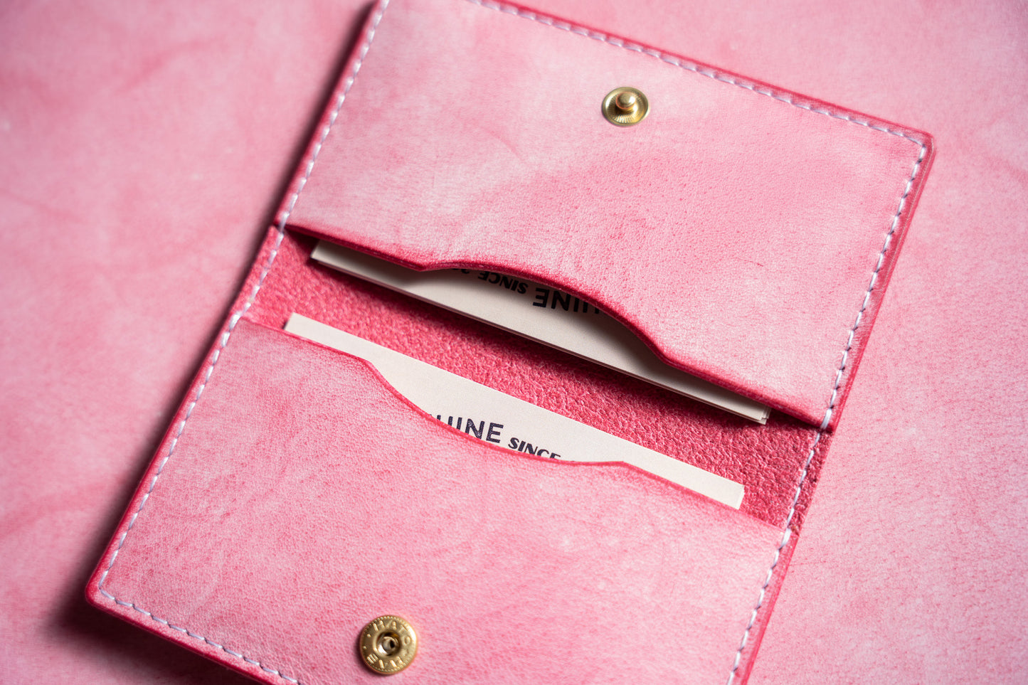 【一点物】スリムカードケース ピンク