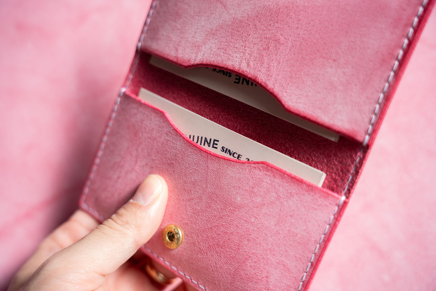 【一点物】スリムカードケース ピンク