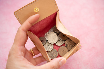 【一点物】ボックス型コインケース ピンク